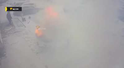 Warming a car with a construction heater