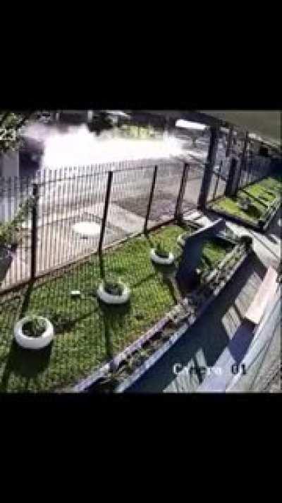 Speeding in a residential area.