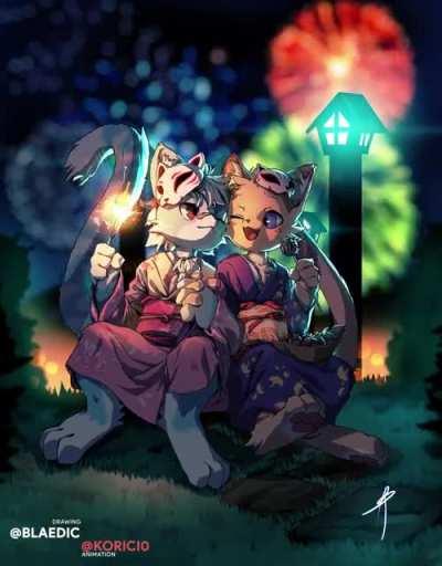 For the anniversary of @ NobuYoru & @ ShinazaS. Drawing by @ blaedic. Animation by @Korici0 (me)