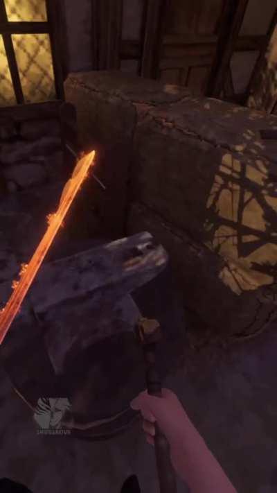 In the heart of the forge, the soul of the blade is born.