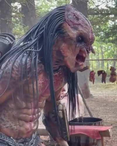 Behind the scenes of Predator in Prey, the practical effects here is amazing