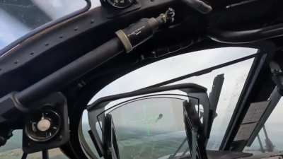 Kamov Ka-52 attack helicopter downing a UAV with 30mm cannon fire