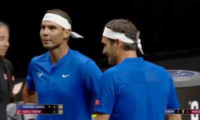 Federer just doing Federer things in his last game of his career