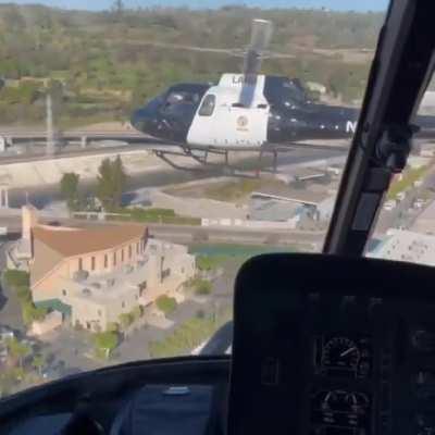 Intercepting a police helicopter 