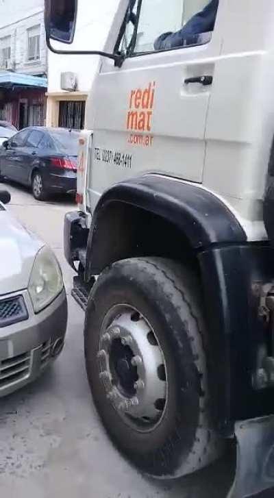 WCGW when parking and having the front end of the car sticking out a metre into the middle of the street.