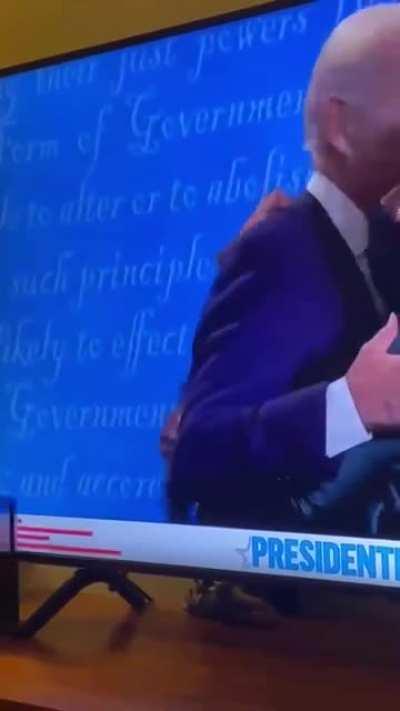 Trump when he saw Joe Biden getting a hug from Jill Biden.