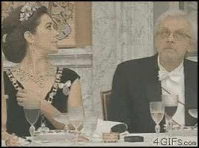 Guy tries to peek at the booba of a princess in denmark