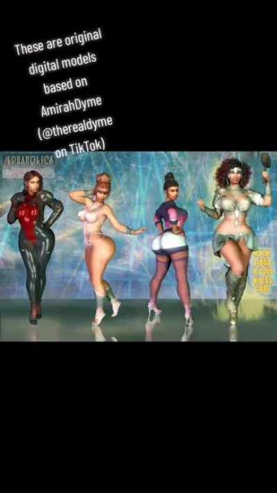 A video showcasing some digital models I had made back in 2019, of an influencer from Germany calling herself AmirahDyme.