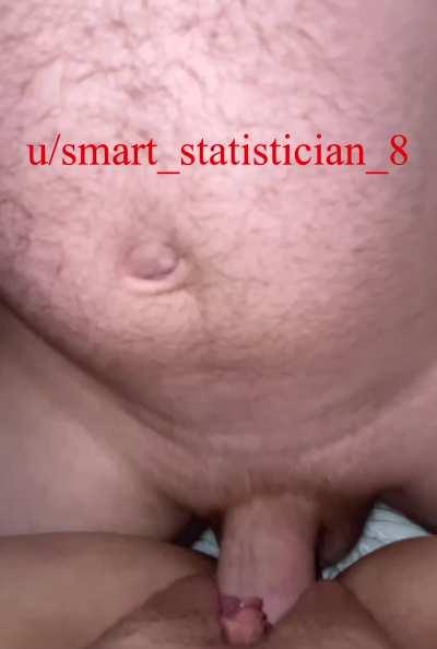 What she sees as I slide my cock in