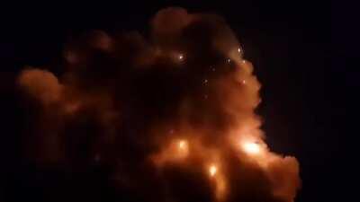 Outgoing BM-21 Grad barrage heading towards Ukrainian Separatist positions