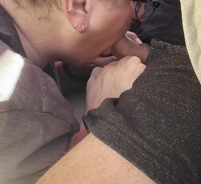 Sucking His Cock in The Backyard, I Will Take His Nut Wherever I Want