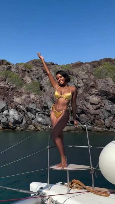 Janelle during Aegean Sea trip | IG 7/30/24