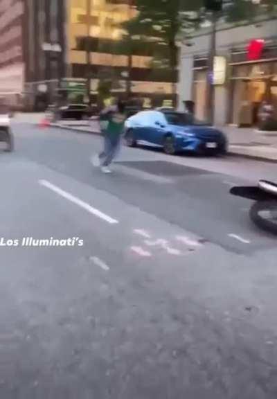 Trying to look cool while doing wheelies on your motorcycle