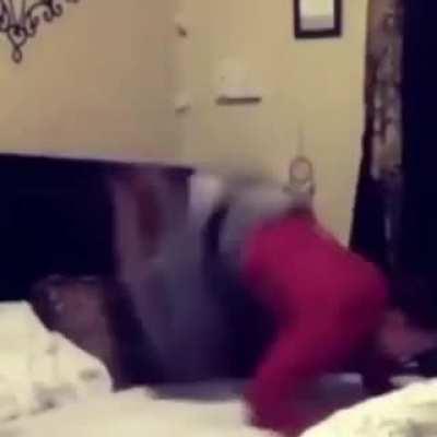 He's got the form. Now he just needs the technique.