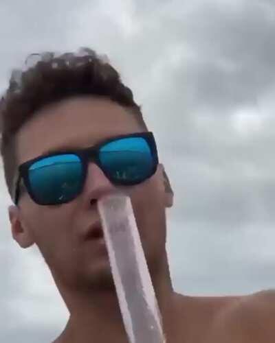 Beer and a sinking boat crowded with people