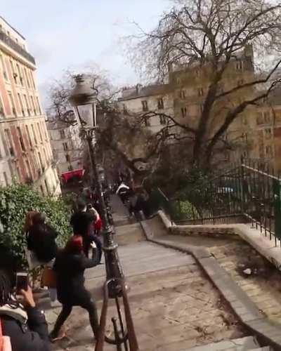 Quickest way down the stairs