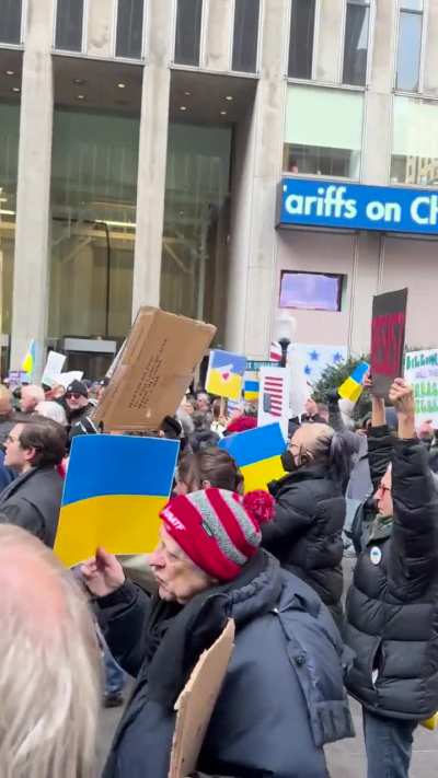 Protests outside Fox News HQ, today.