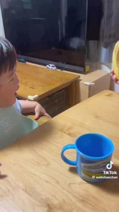 Kiddo absolutely loves bananas