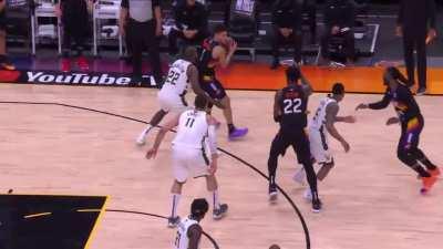 [Highlight] Booker hits another 3 forcing a Bucks TO. He’s got 28 on the night.