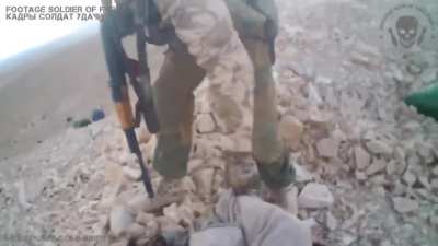 Russian PMC shoots two down IS*S fighters, and is wounded by a grenade. Syria, 2017