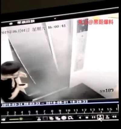 Idiots destroy elevator door