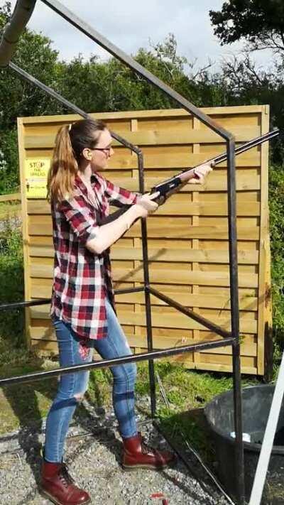 Since you guys liked the picture so much, here's me shooting my Winchester 9410 lever action. A little clunky, but I'm still learning to work with it x