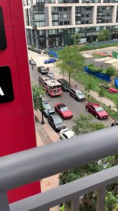 Gonna leave my car in the middle of the road....What's the worst that can happen. [Video credit: u/MrJackDog]