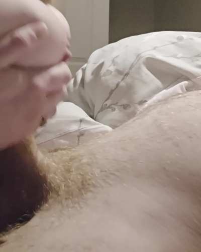 Wifey rubs her tits up and down