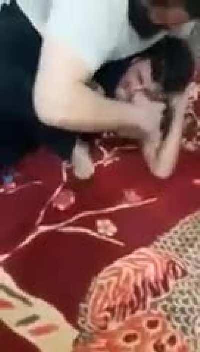 Dad beats up prankster son and cuts his hair