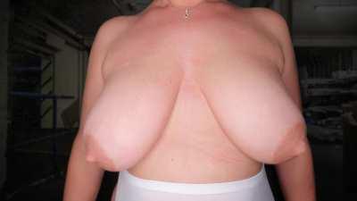 my tight white crop top, with a surprise..