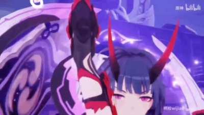 *Points at Raiden* Mei-Senpai