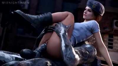 Jill gets fucked by Nemesis (Midnightnsfw) [Resident Evil]