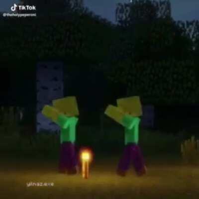 Minecraft monkey banging on door