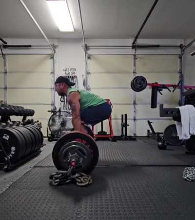 300lb + 60lb chains + 4 inch deficit = 100% ego