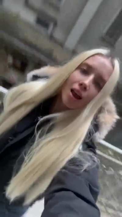 Lip-Syncing in Blue Jeans Pants and Black Coat (IG Story Clip)
