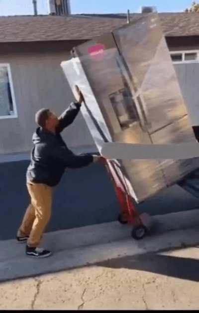 unloading the fridge