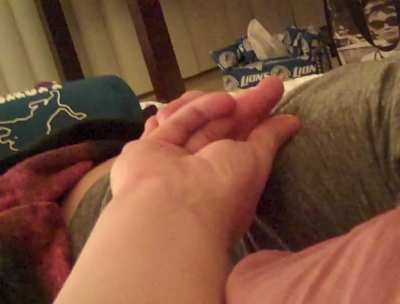 Playing with her sleeping tits