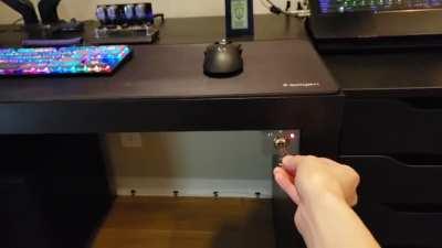 I created a unnecessary way to power up my unnecessary peripherals with a spare arcade lock