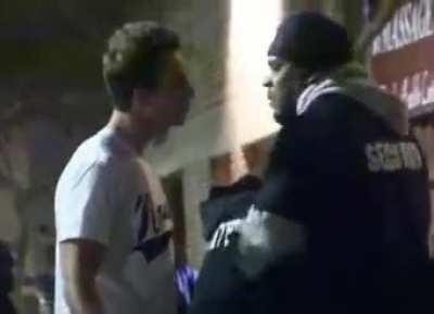 Attempting to intimidate a bouncer results in a swift shoryuken.