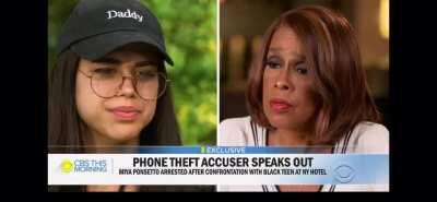 Girl racially profiles innocent teen and attacks him for stealing her phone, attempts to shut down Gayle King in interview