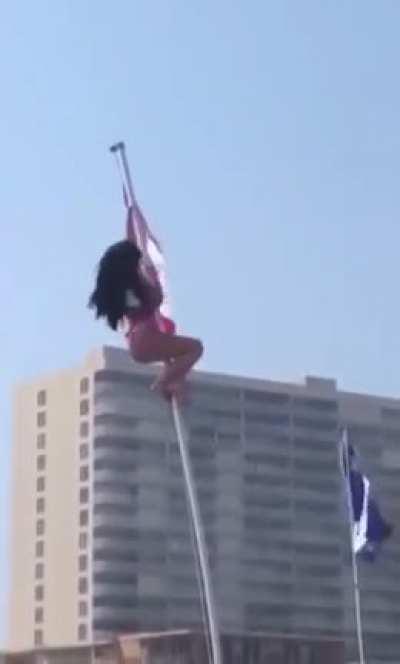 To climb this flagpole