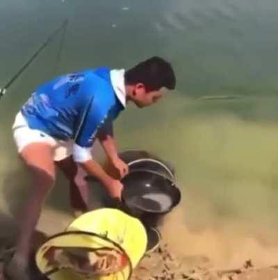 I think he was looking forward to eating that. xpost r/GIFtedIndividuals