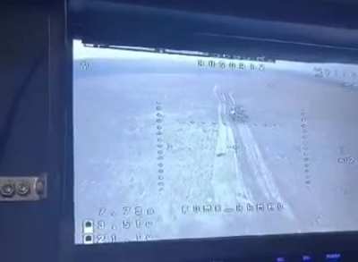 FPV Drone strike on Russian infantry riding an APC in the Kursk region [3.1.25]