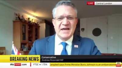 When asked whether it’s okay for the Prime Minister to break the law, Conservative MP Andrew Rosindell tells Sky News that Boris Johnson has 