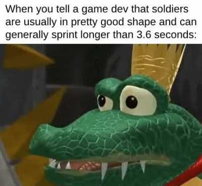 Maybe it's the 276 pounds of swords and cheese I'm carrying that slows me down