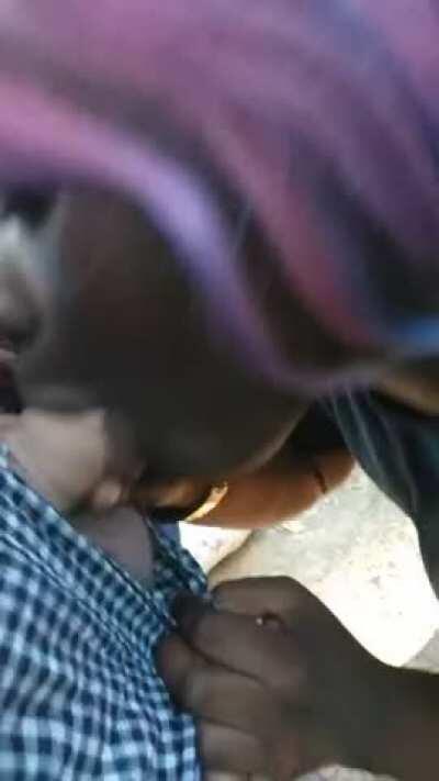 I love sucking white cock in public :) [OC]