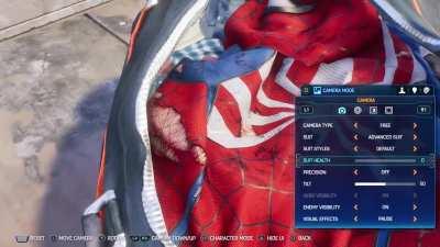 skin on the suit in peters bag…