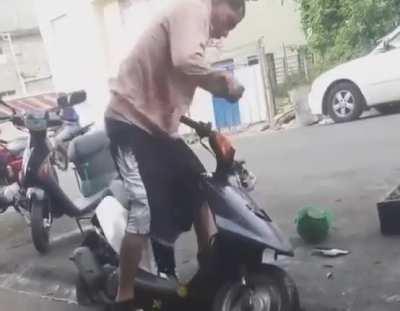 Fighting the scooter 