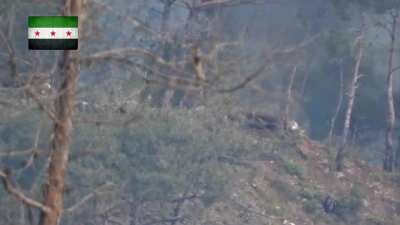 FSA 2nd Coastal Division recoilless rifle team targeting Syrian Army bunkers in the hills of Latakia - 2017