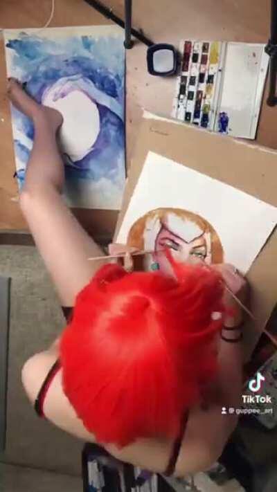 New art with my hands and foot at the same time -Evelynn